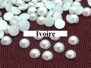 strass demi perle a coller ivoire